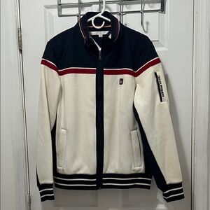 Tommy Hilfiger Black, White, and Red Bomber Jacket